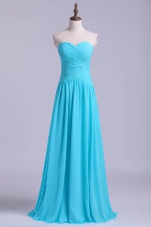 2024 Bridesmaid Dresses/Prom Dresses A-Line Sweetheart Floor-Length Chiffon