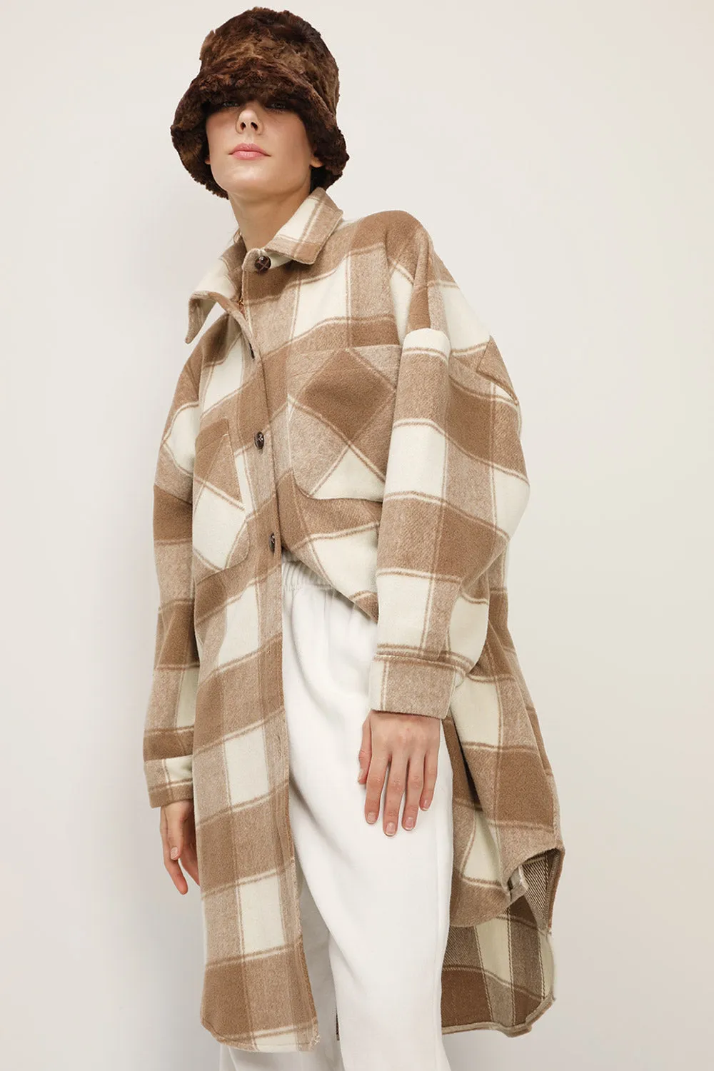 Ada Oversized Plaid Shirt Jacket