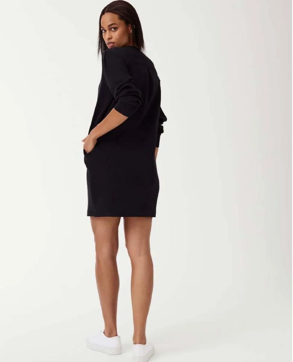 Air Essentials Crew Neck Long Sleeve Dress Very Black