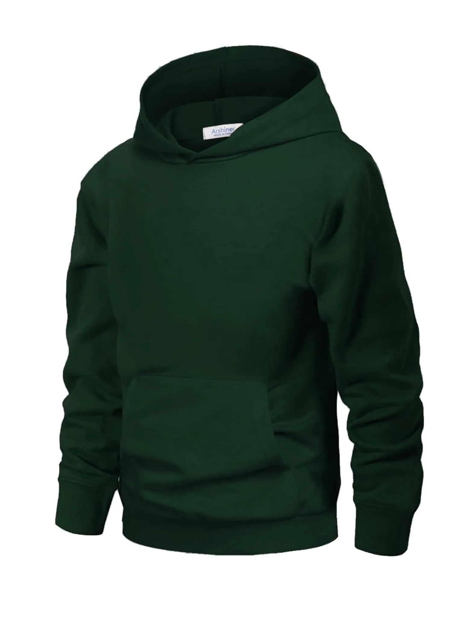 Arshiner Unisex Kids Soft Pullover Hooded Sweatshirt with Pocket Basic Hoodies Sportswear Age 4-13 Years Deep Green