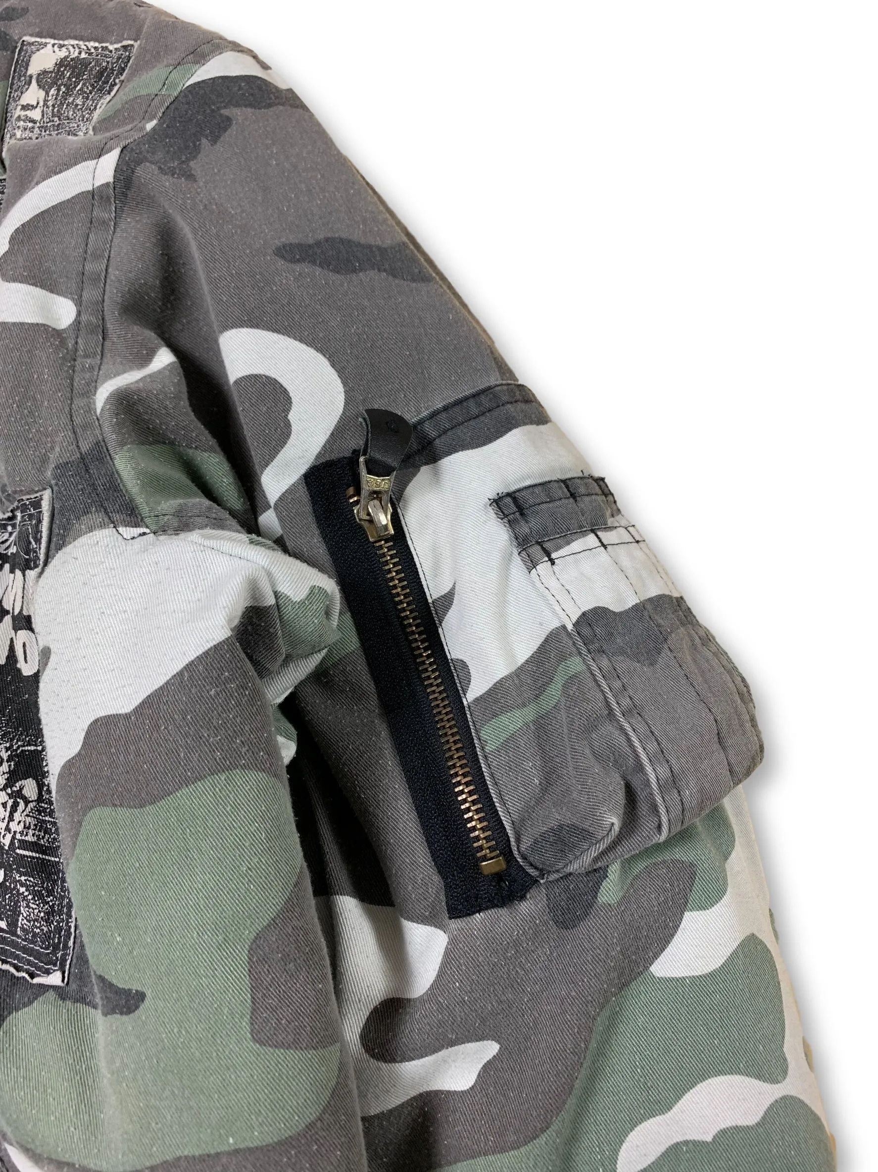 AW01 "Riot, Riot, Riot" MA-1 Camo Patched Bomber