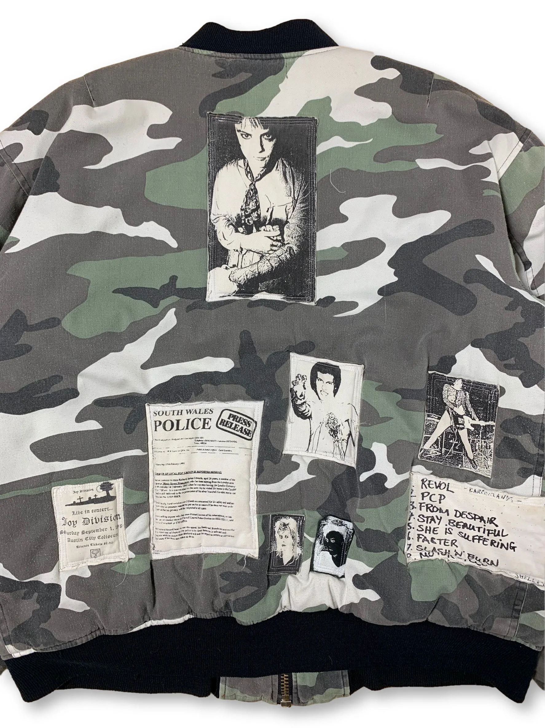 AW01 "Riot, Riot, Riot" MA-1 Camo Patched Bomber