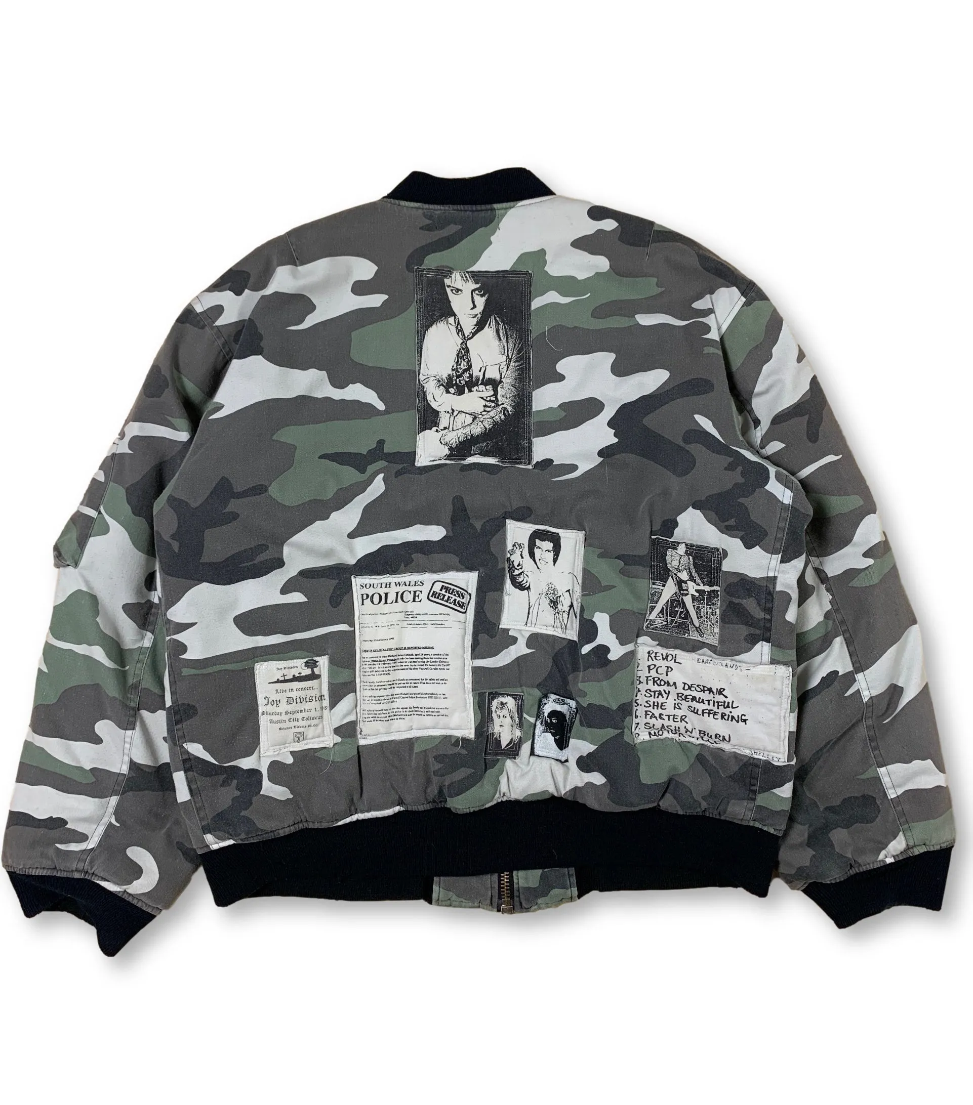 AW01 "Riot, Riot, Riot" MA-1 Camo Patched Bomber