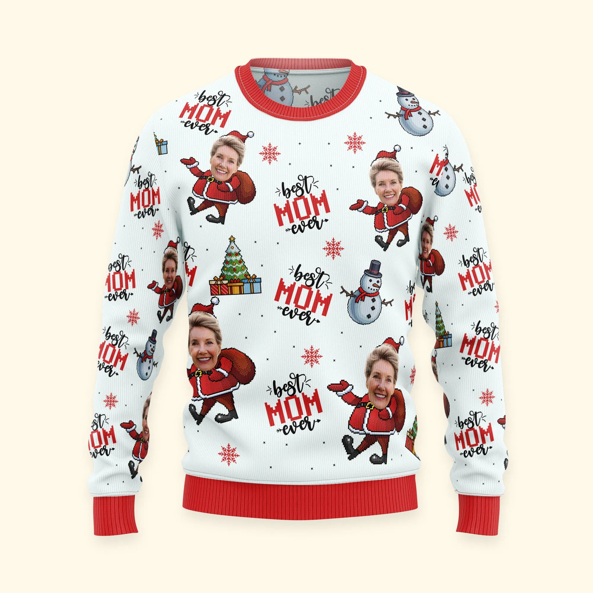 Best Mom Ever - Personalized Photo Ugly Sweater