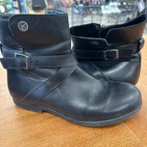 Birkenstock Black Leather Ankle Boots: black-women-39