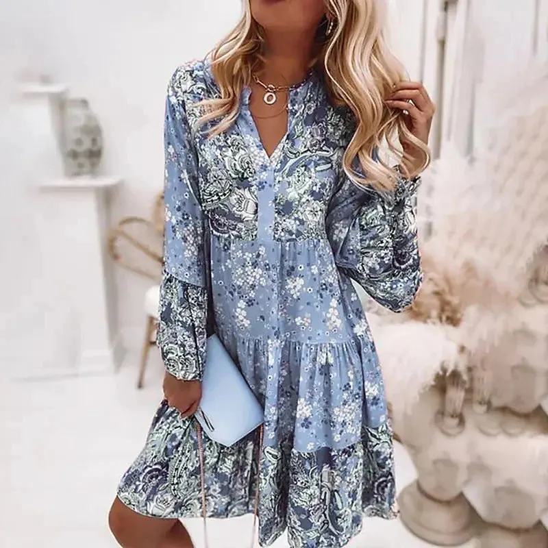 Boho Chic Floral Retro Dress