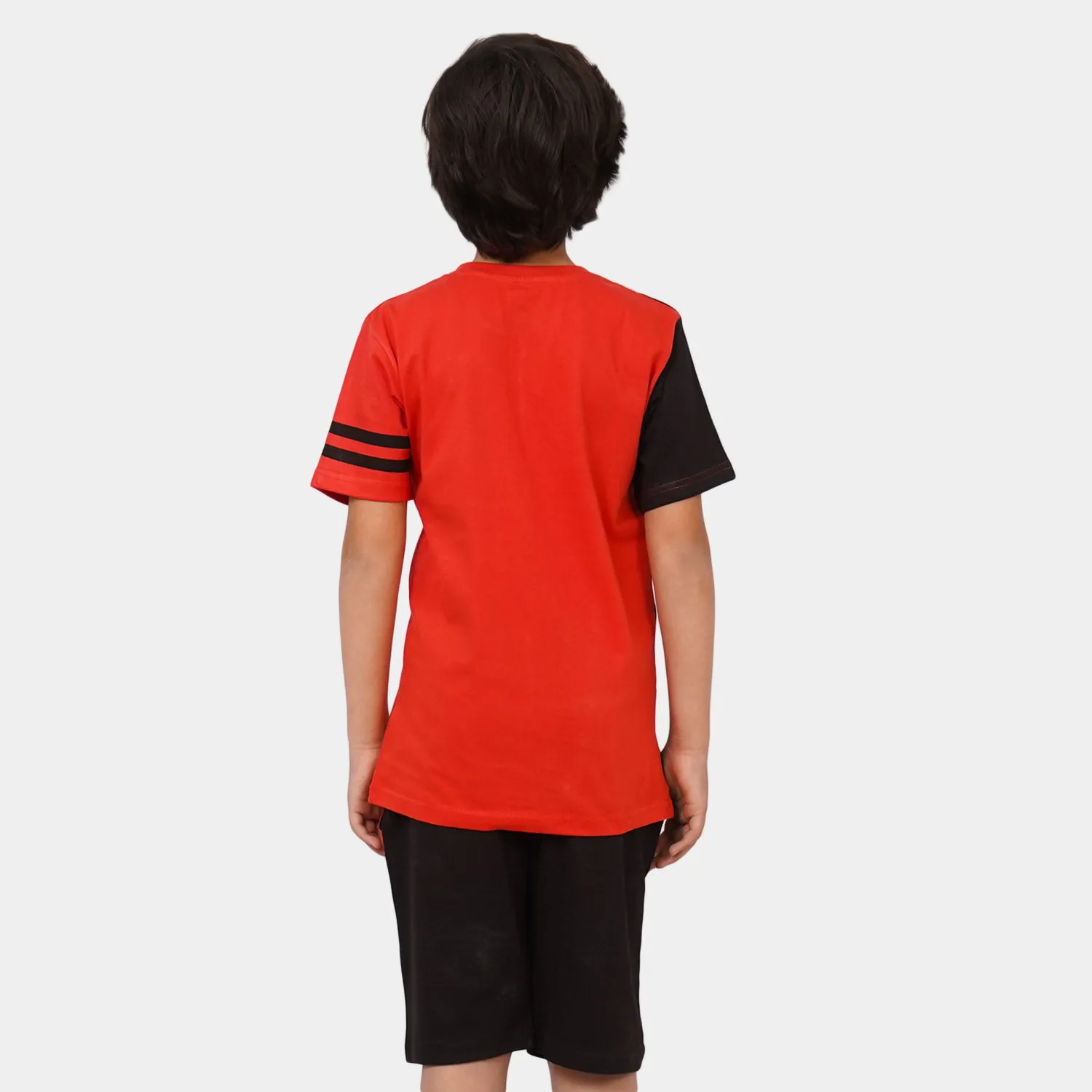 Boys Cotton 2Pcs Suit - Red