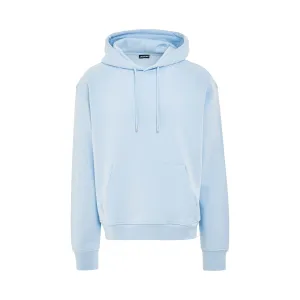 Brode Embroidered Logo Hoodie in Light Blue