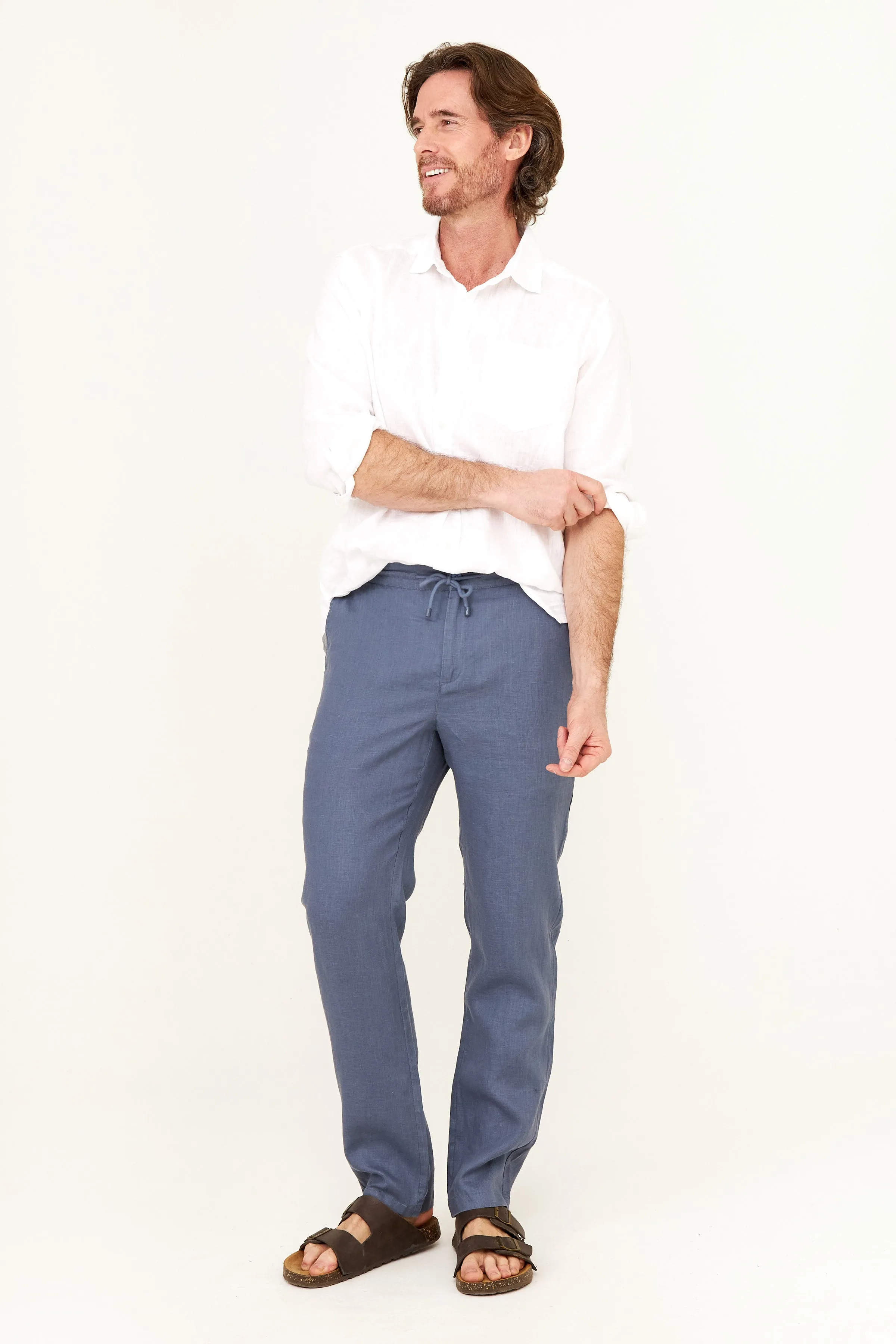 Casual Linen Pant - Vintage Indigo