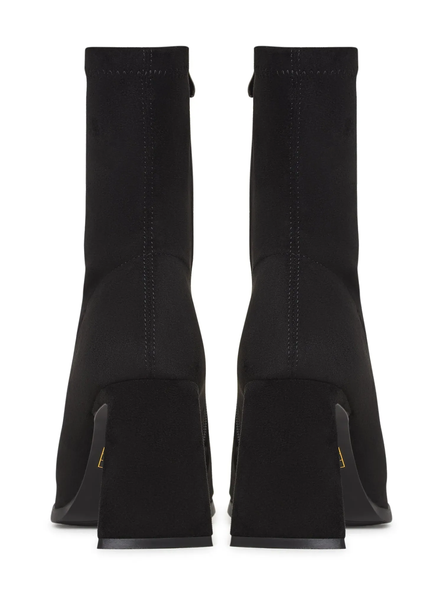 Casual Suede Block Heel Ankle Boots - Black