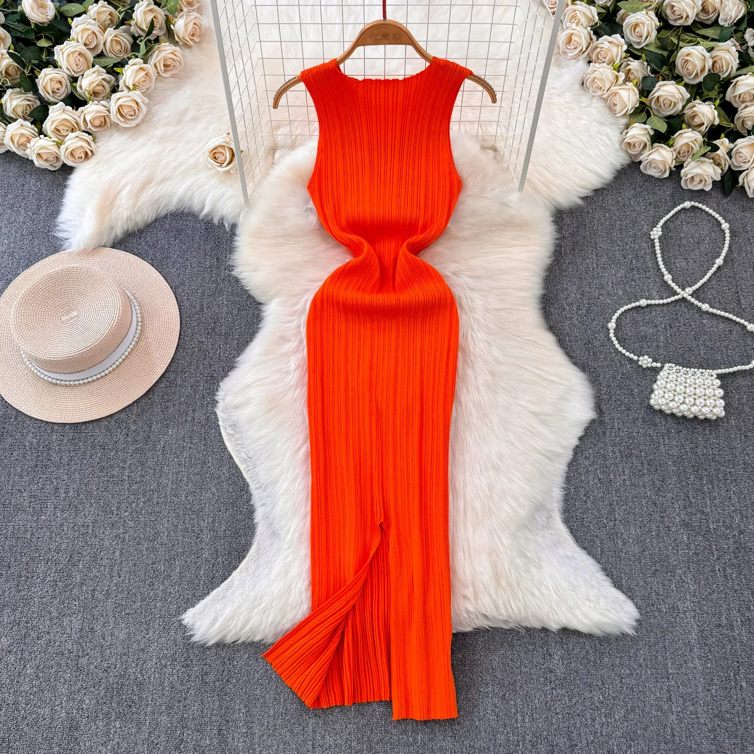 Chic Bodycon Sleeveless Knitted Dress