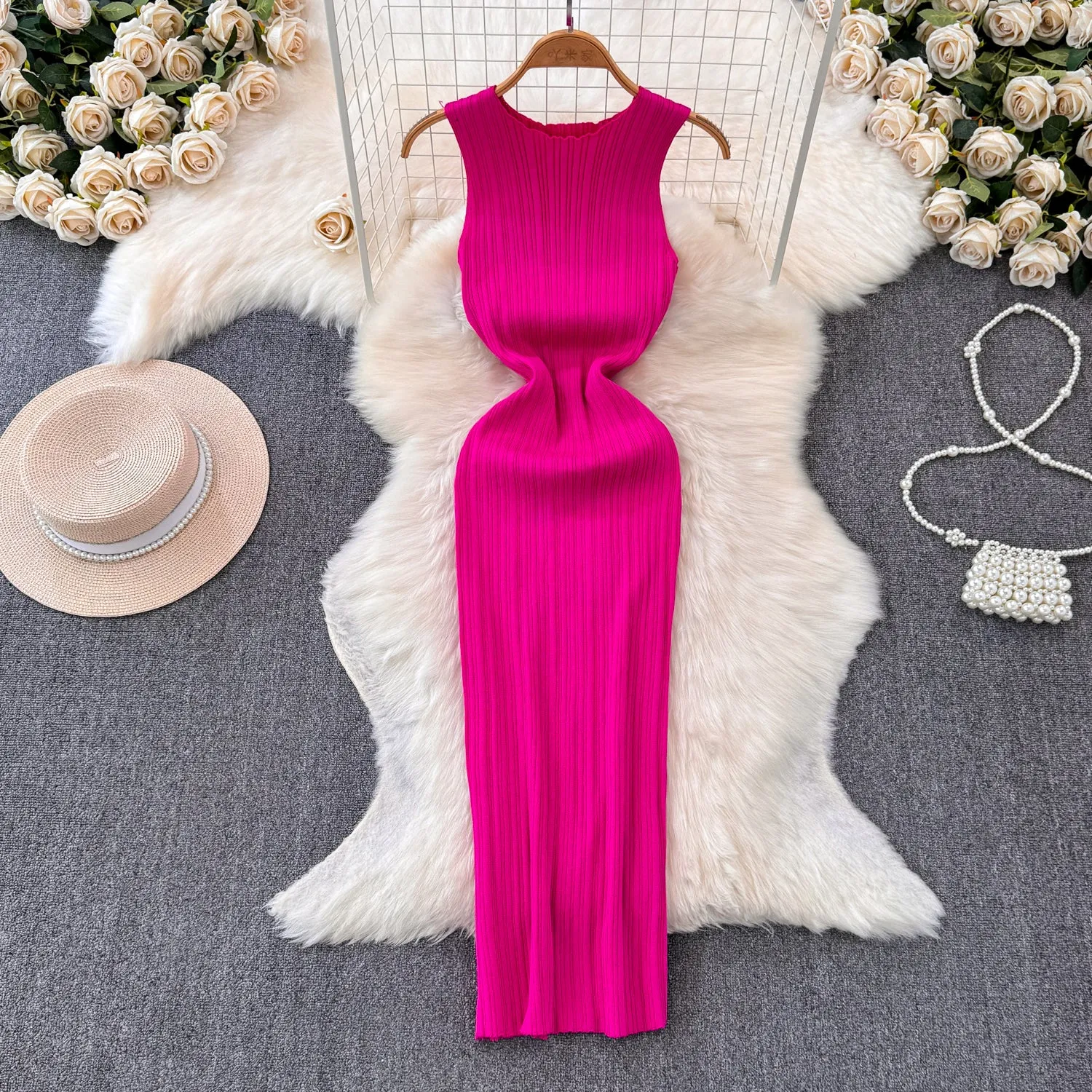 Chic Bodycon Sleeveless Knitted Dress