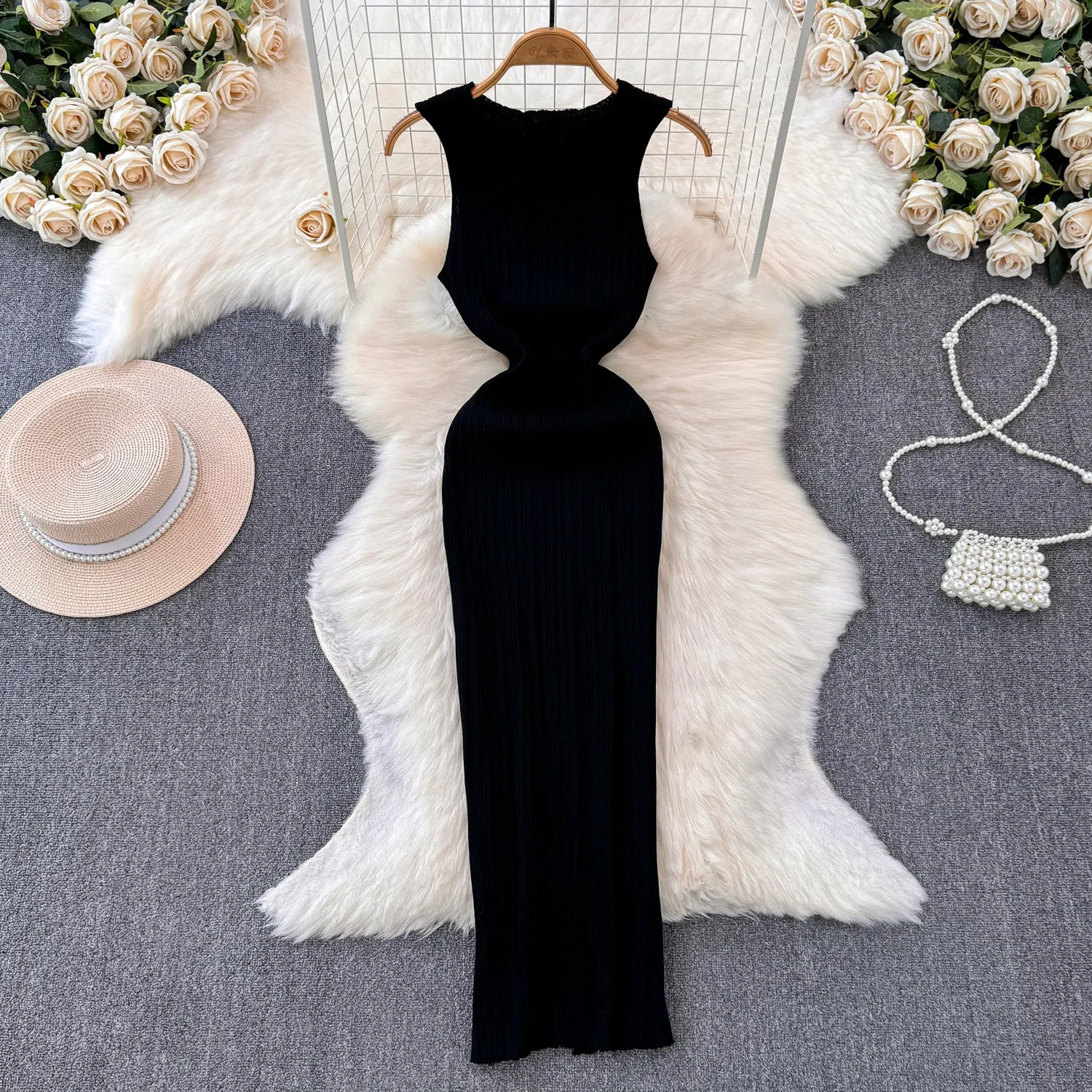 Chic Bodycon Sleeveless Knitted Dress