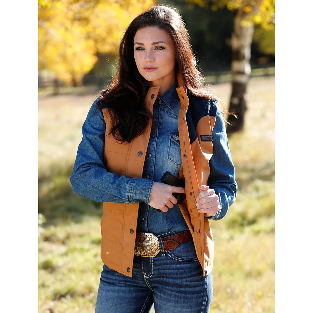 Cinch Ladies Brown & Navy Canvas Vest