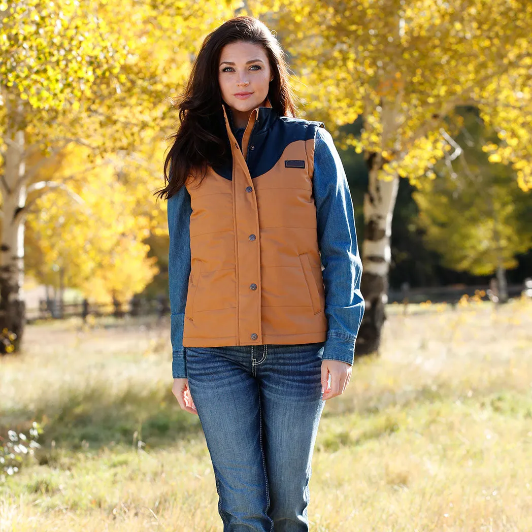 Cinch Ladies Brown & Navy Canvas Vest