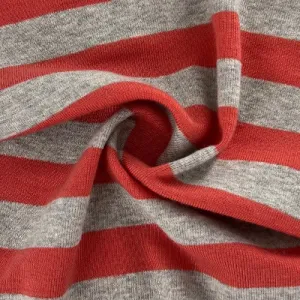 Coral/Heather Grey | 3/4" Stripe Rib - SKU 4536B #U67