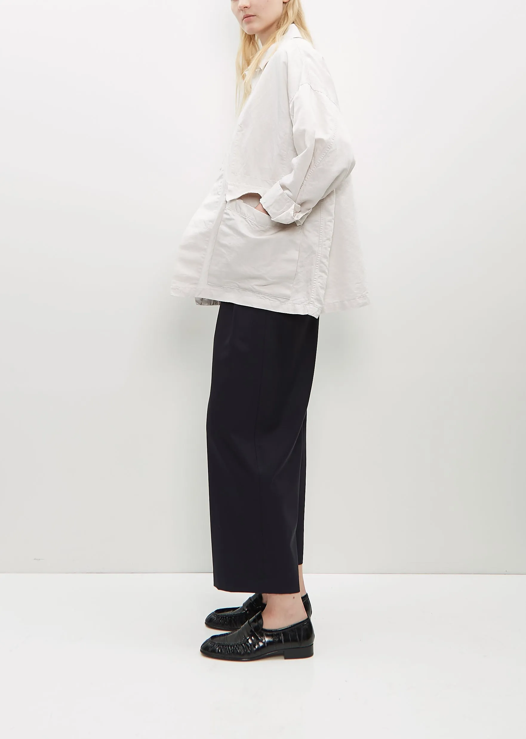 Coverall Linen-Cotton Jacket — Smoke Gray