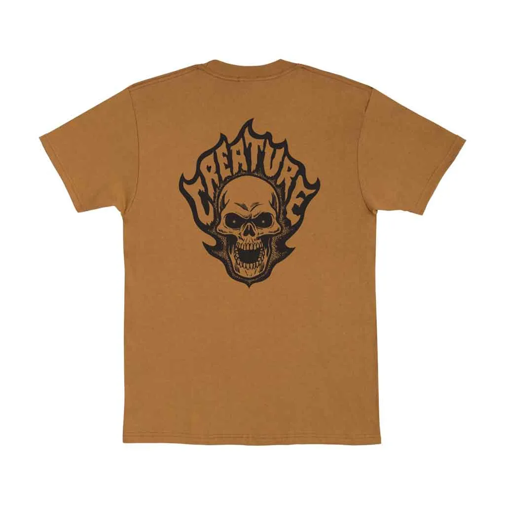 Creature Bonehead Flame S/S Tee - Brown Sugar