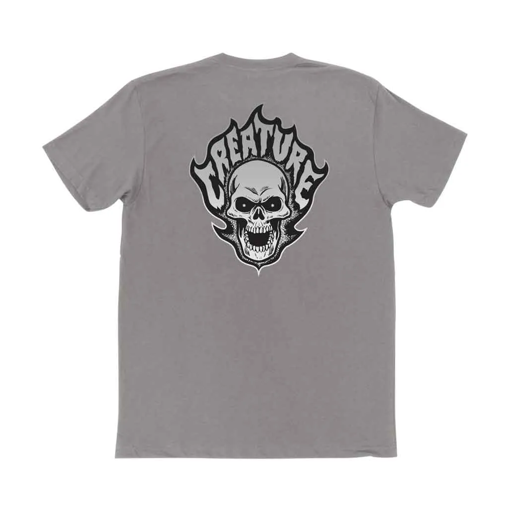 Creature Bonehead Flame S/S Tee - Med Grey