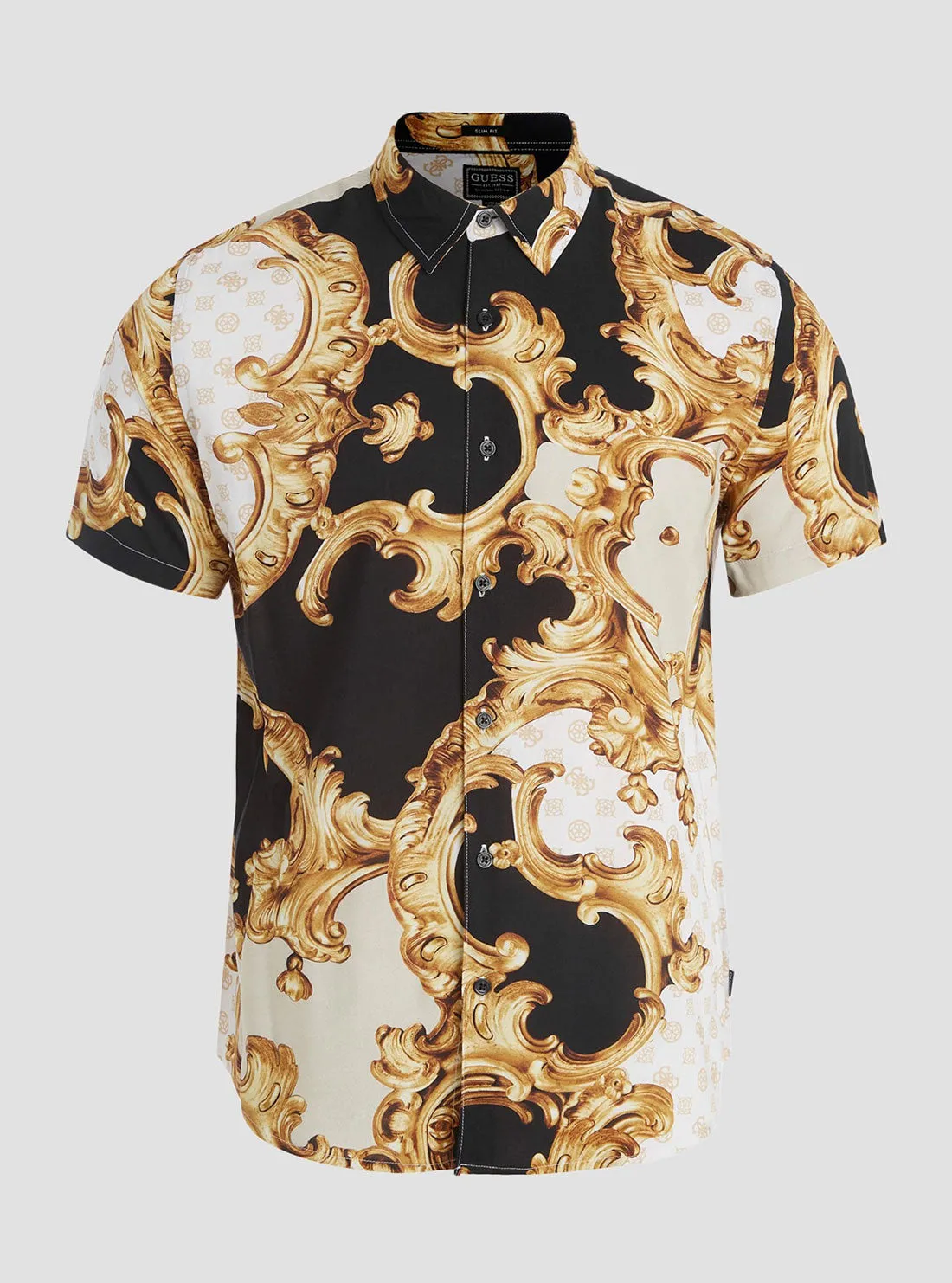 Eco Gold Peony Print Rayon Shirt