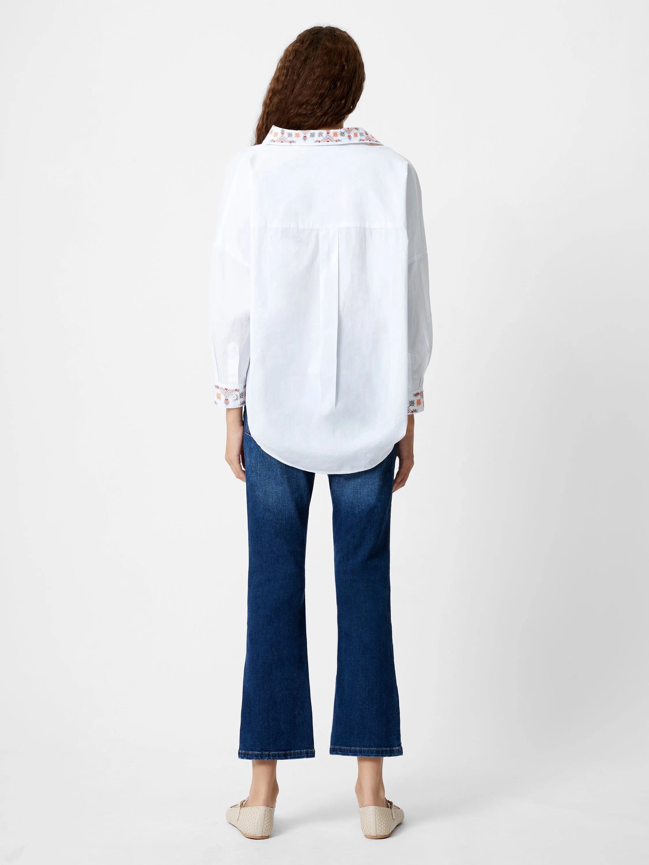 Embroidered Long Sleeve Popover Shirt