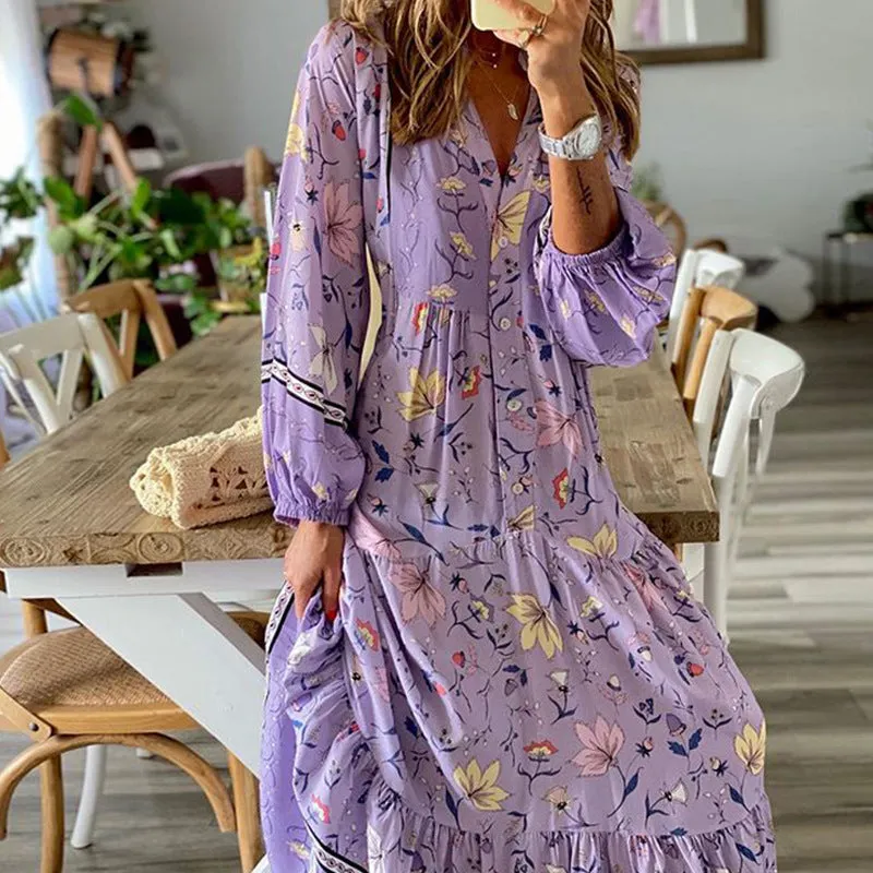 Fashionable Print Loose Dress