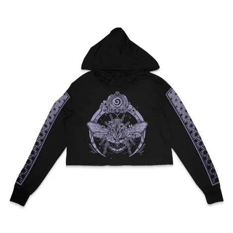 First Earth - Bee Totem Cropped Longsleeve Black/Purple