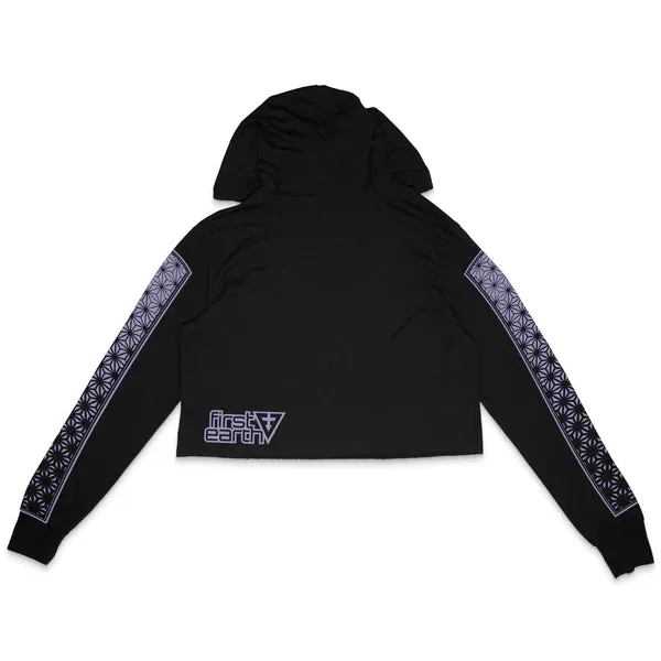 First Earth - Bee Totem Cropped Longsleeve Black/Purple