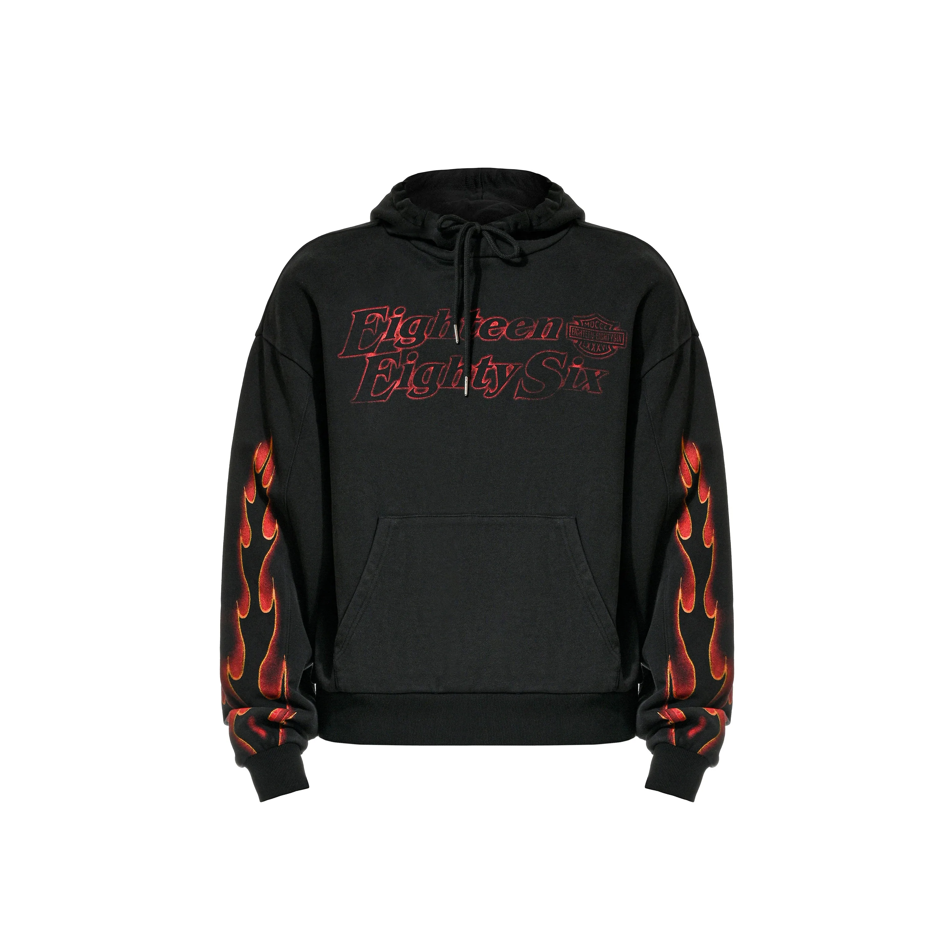 FLAME HOODIE M - BLACK