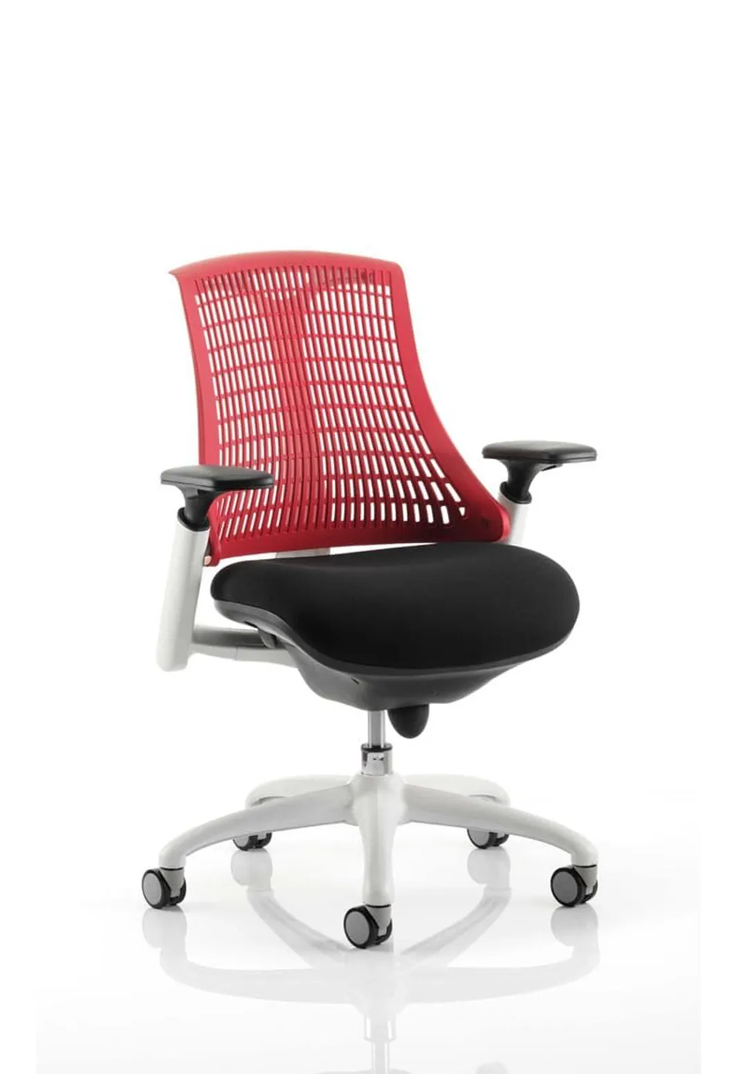 Flex Medium Back White Frame Task Operator Office Chair with Arms