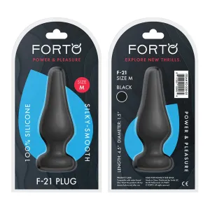 Forto F-21 Tear Drop Silicone Anal Plug Medium Black