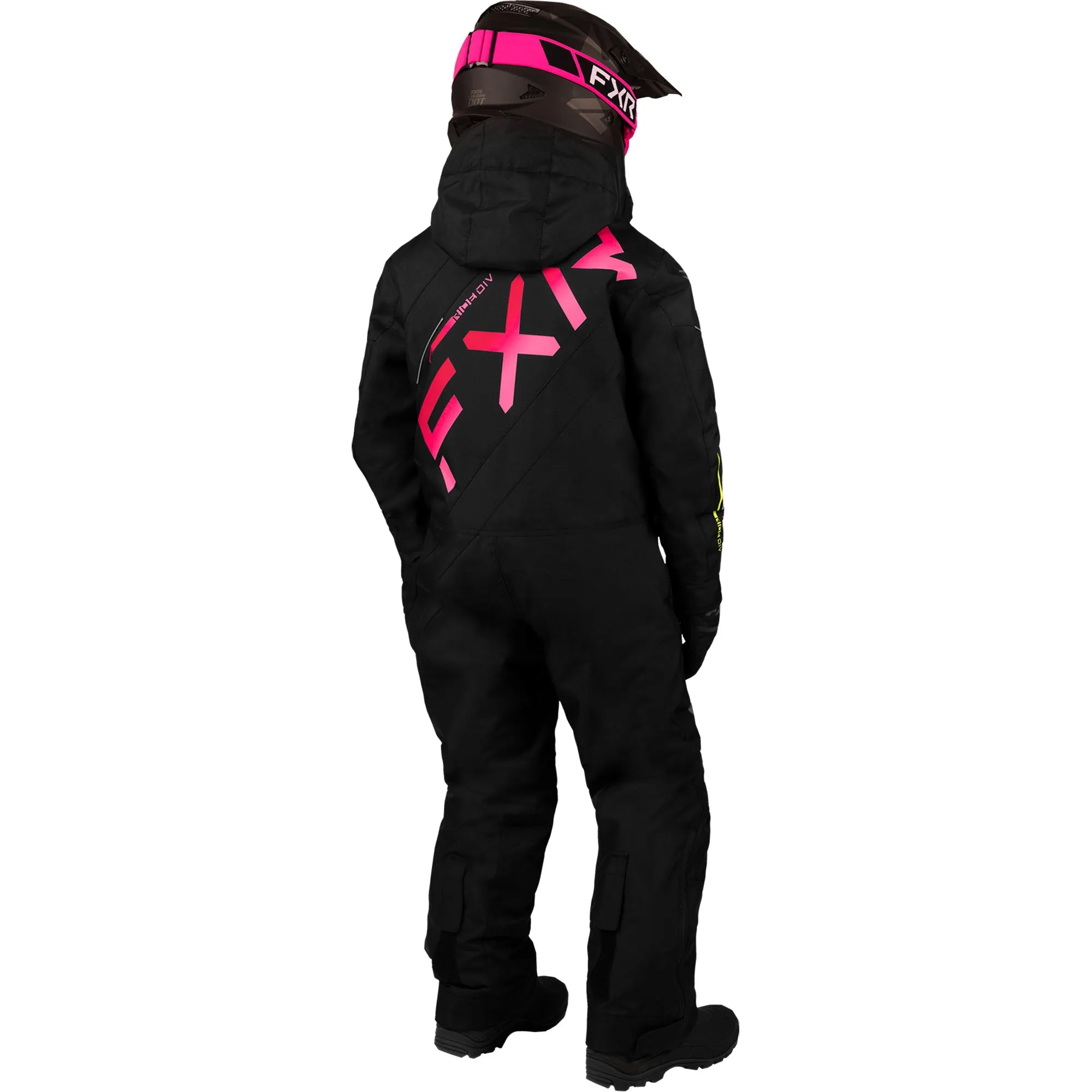 FXR Child CX Snowmobile Monosuit Black/Raspberry Fade