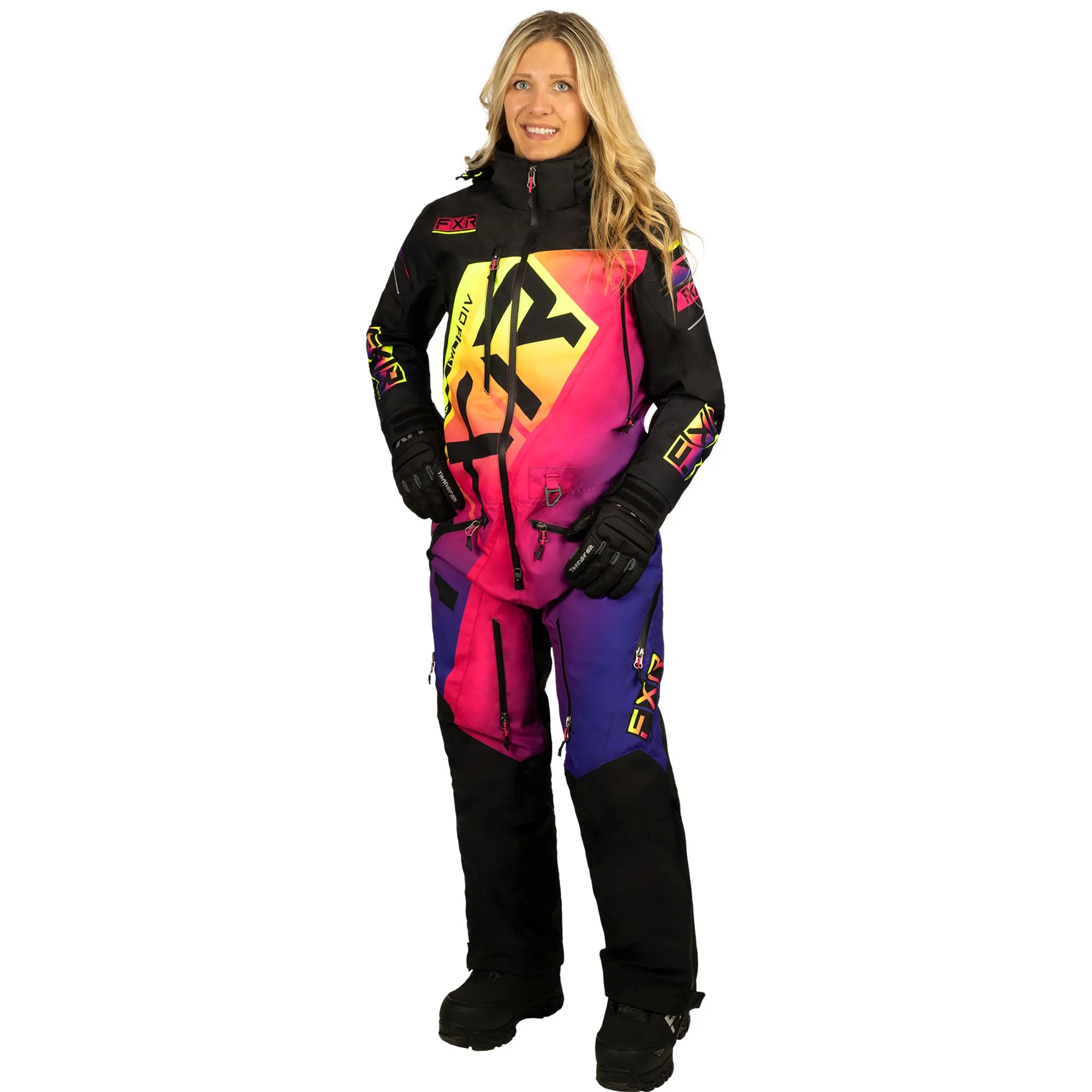 FXR CX F.A.S.T. Insulated Snowmobile Monosuit Black/Neon Fusion