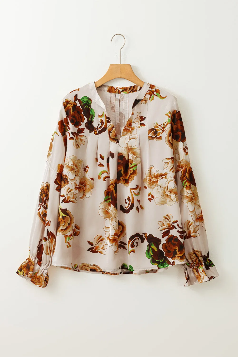 Gorgeous Floral Flounce Sleeve Blouse