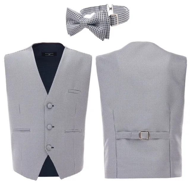 Gray Pin Vest and Bowtie