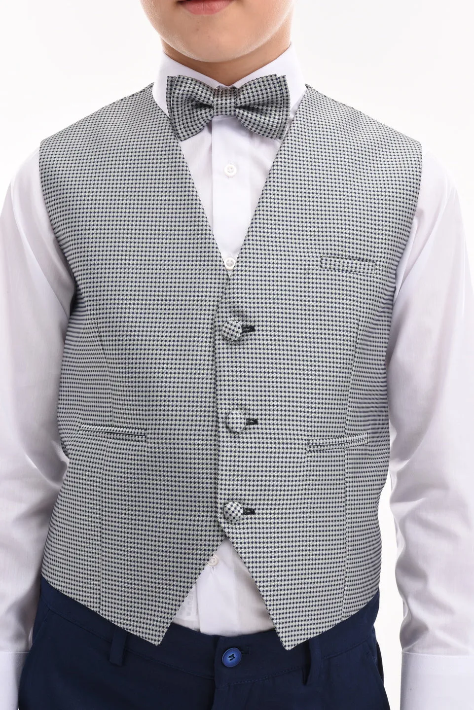 Gray Pin Vest and Bowtie