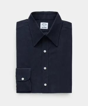 Hamilton   Todd Snyder Corduroy Long Point Collar Dress Shirt in Navy