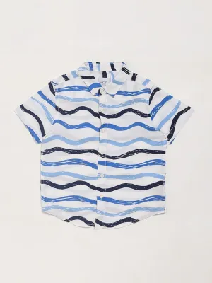 HOP Kids Wavy Printed White Shirt