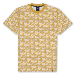 Huf Transit Logo All Over S/S Tee - Mineral Yellow