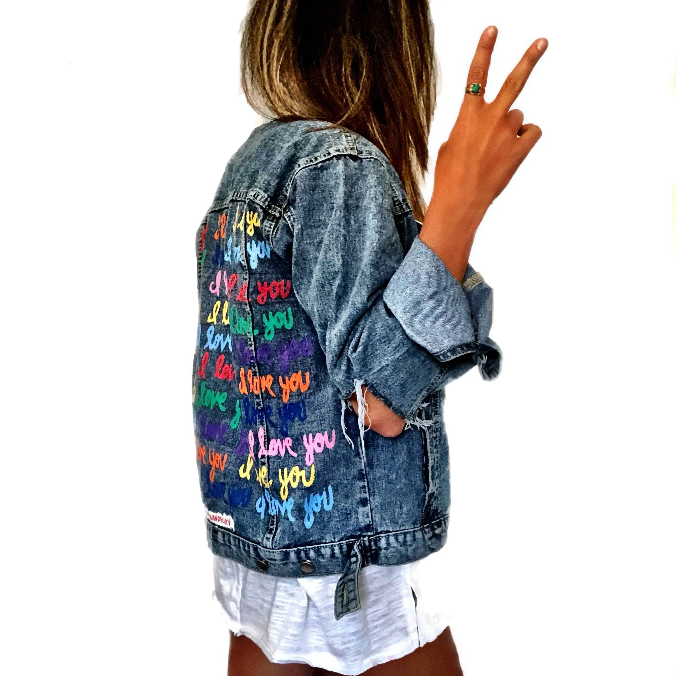 'I LOVE YOU' DENIM JACKET