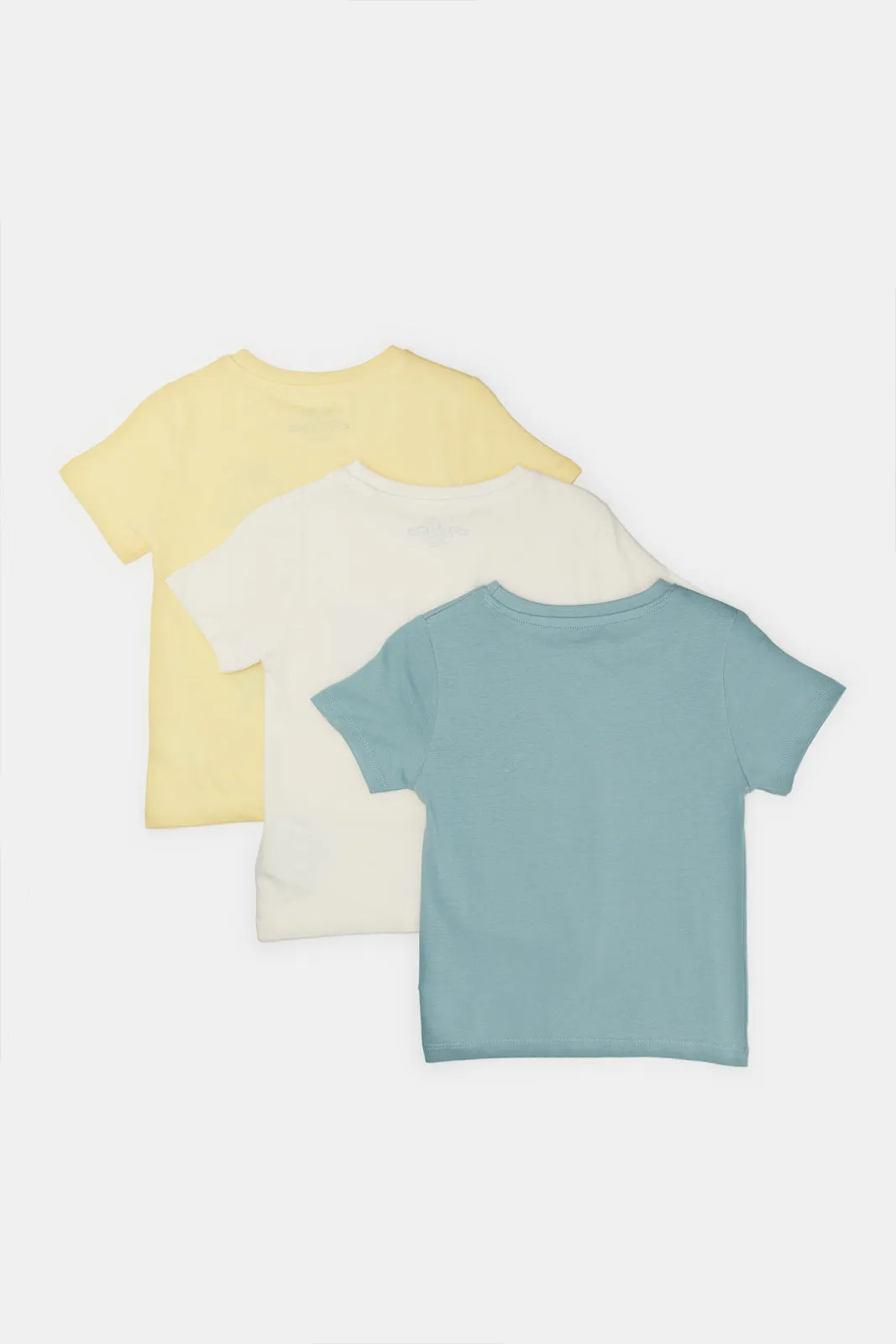 Infant Boys Assorted Plain And Printed T-Shirt Set (3 Piece)