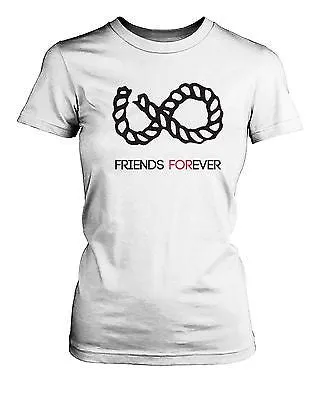 Infinity Sign Best Friend Shirts - White Cotton Matching BFF T-shirts