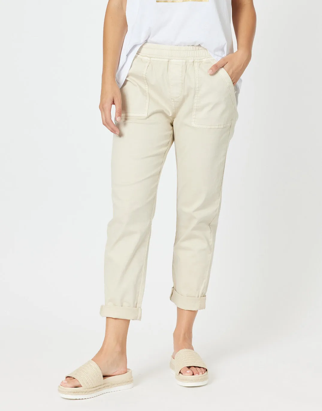 Isabella Cotton Pant - Natural