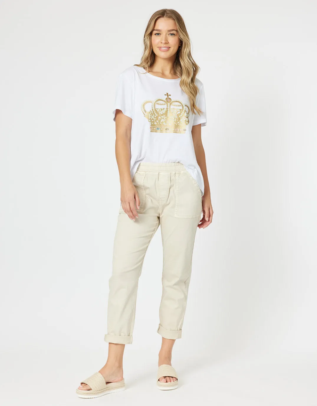 Isabella Cotton Pant - Natural