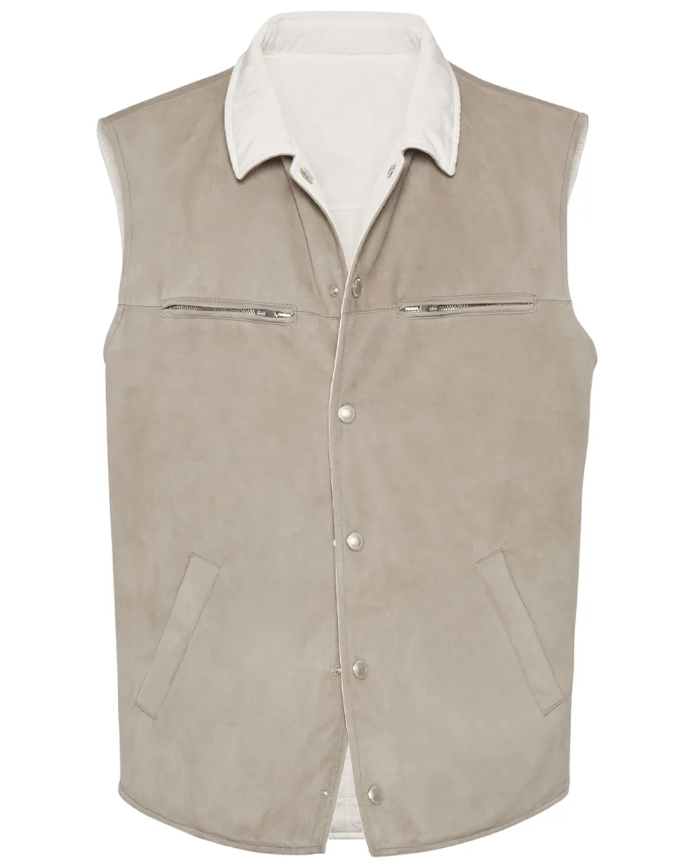 Khaki Leather Vest