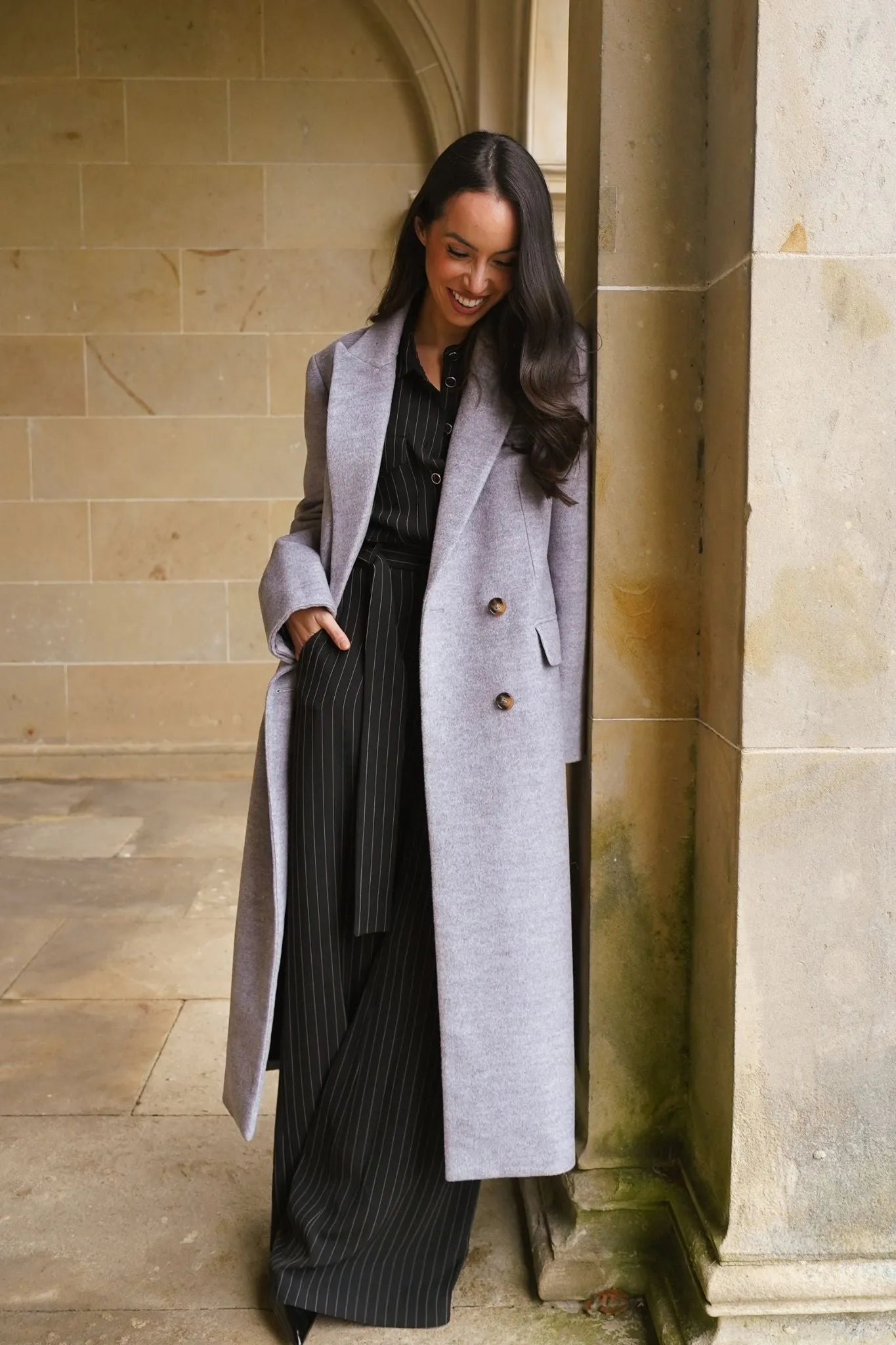 Love Laura Coat In Grey Marl