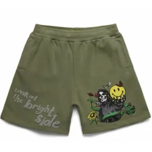 Market Smiley Look At The Bright Side Sweatshorts - Sage Green