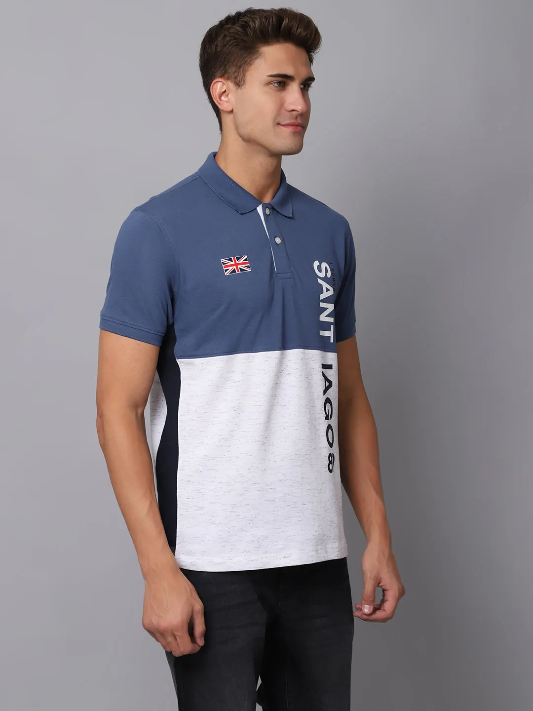 Men's Blue & White T-Shirt