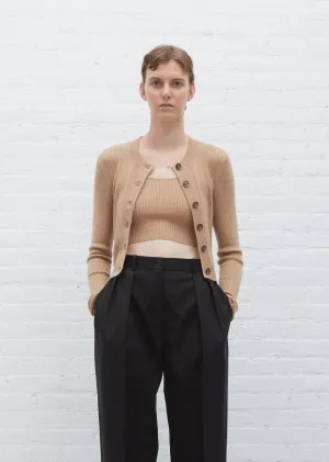 Montague Cashmere Cropped Top — Camel