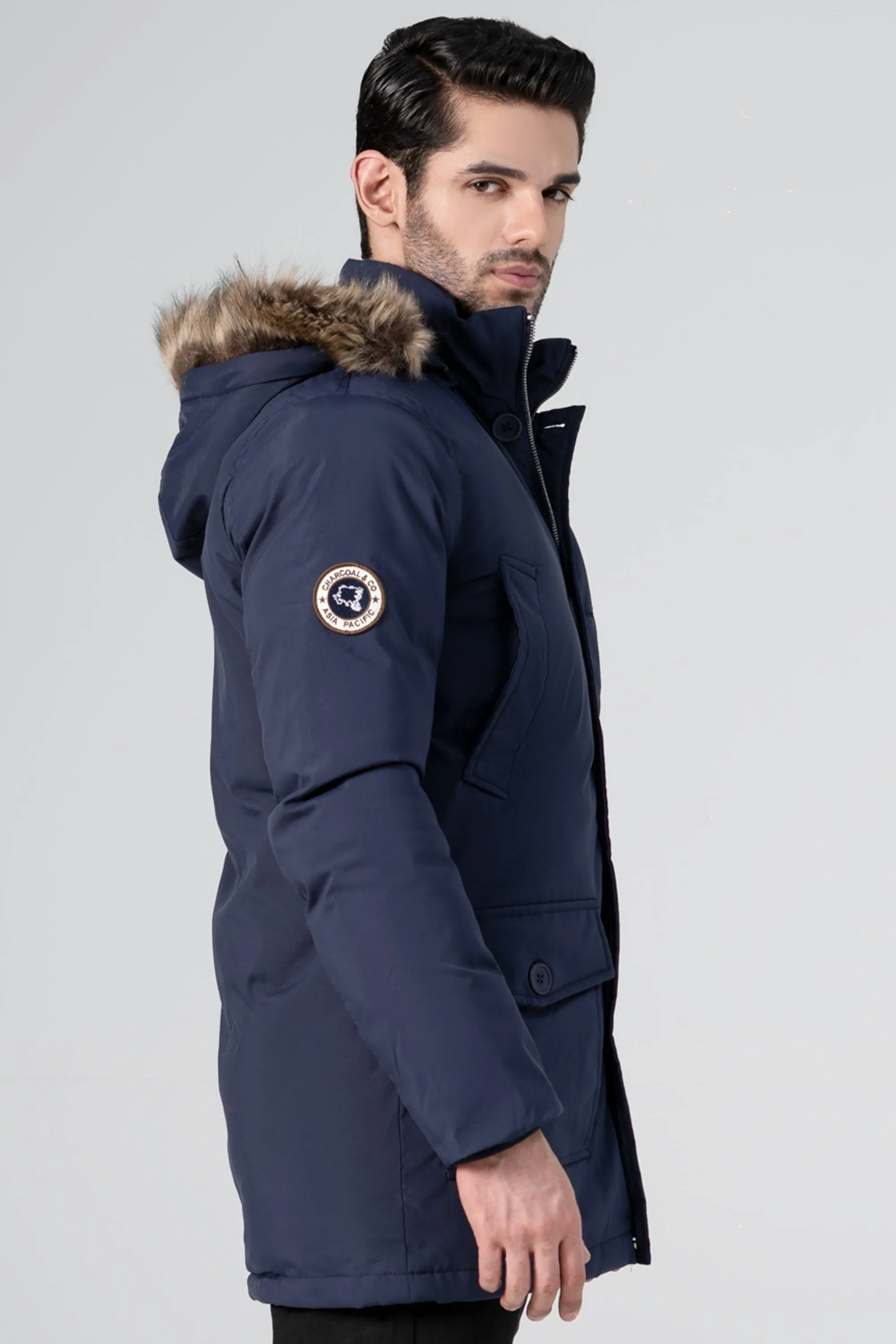 PARKA FAUX FUR JACKET NAVY